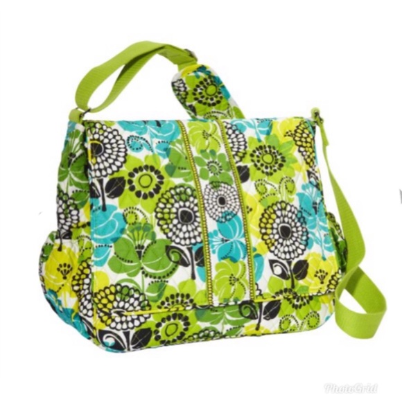 Vera Bradley Handbags - Vera Bradley Lime’s Up Green Messenger Baby Bag